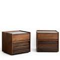 Solid Wood Nightstand Set of 2, 18.8" Square Bedside Table Y24530