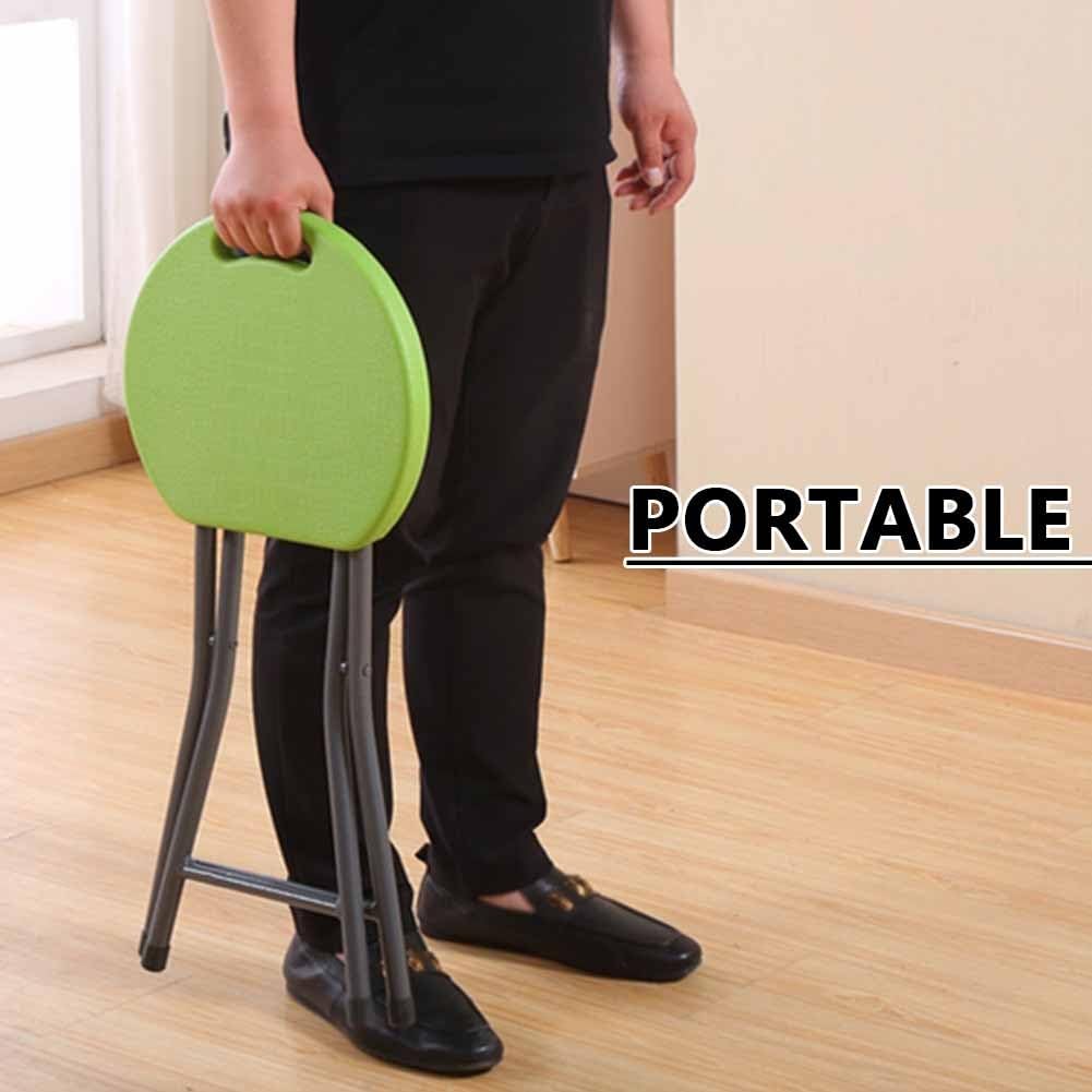 Folding Stool with Handle, 18 Inch Portable Chair, 220 lb Capacity, Black M181