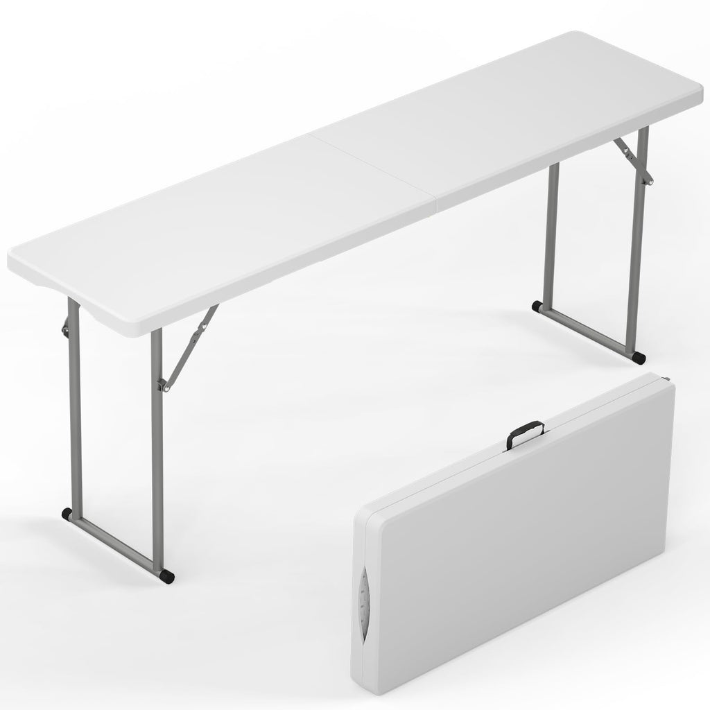 6 ft Narrow Folding Table with Handle & Safety Locks R344394