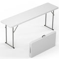 6 ft Narrow Folding Table with Handle & Safety Locks R344394