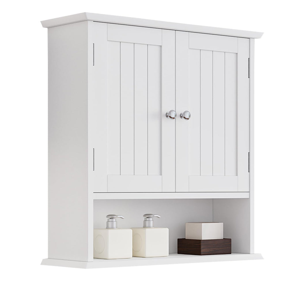 Wall Mount Bathroom Cabinet with 2 Doors and Open Shelf A71976