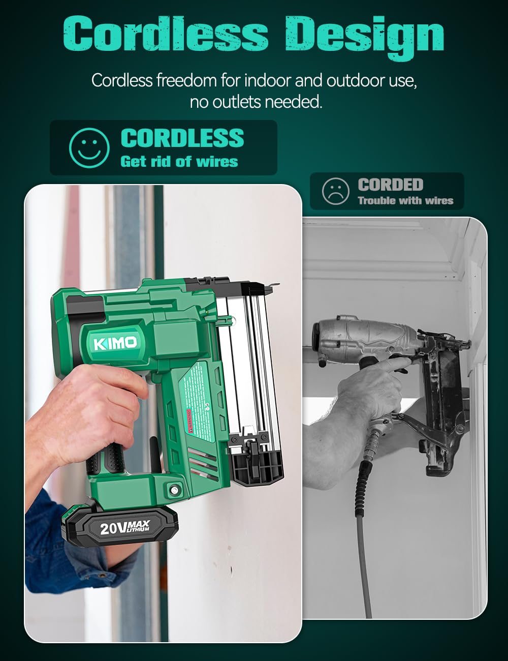 18 Gauge Cordless Brad Nailer and Stapler with Battery I709938