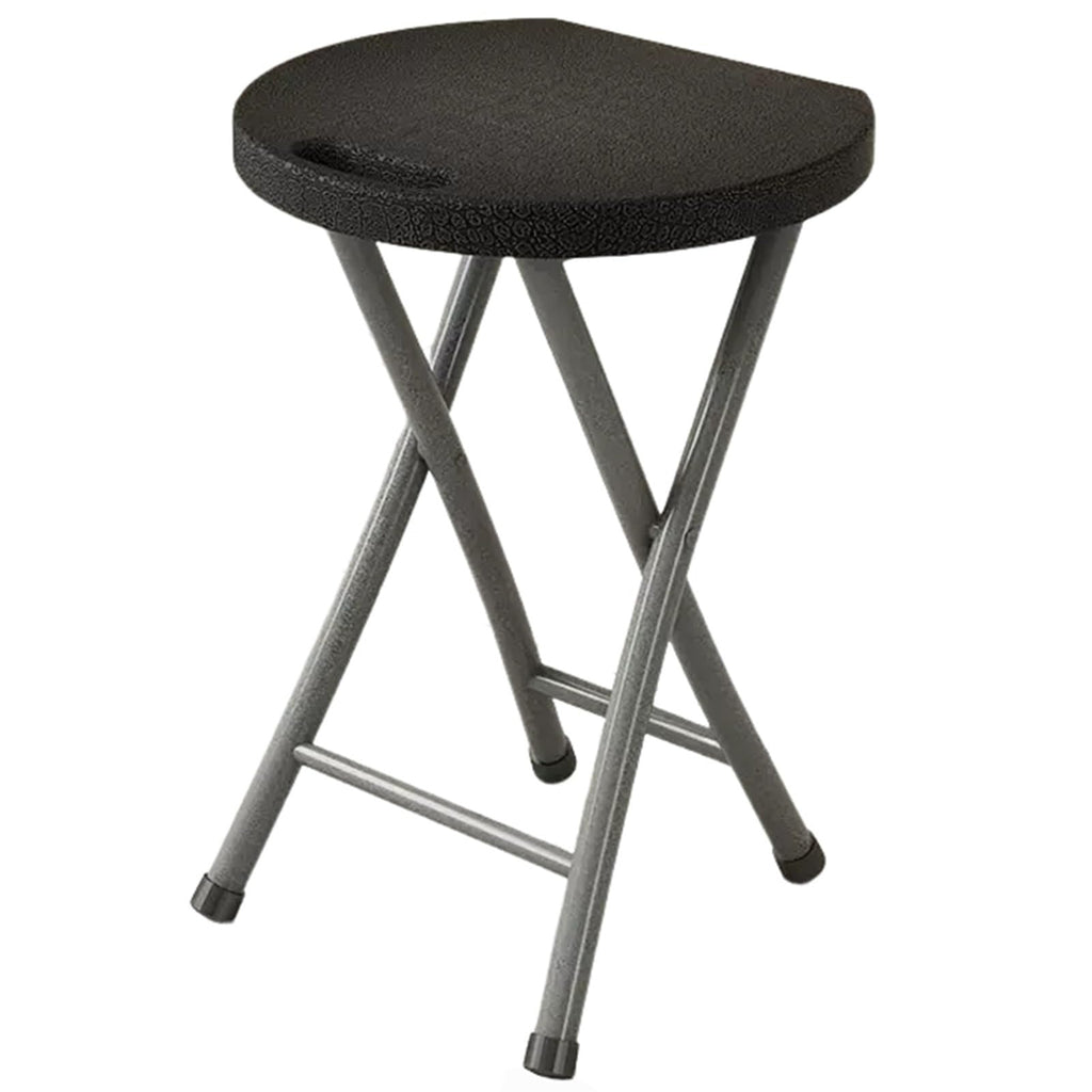Folding Stool with Handle, 18 Inch Portable Chair, 220 lb Capacity, Black M181