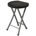 Folding Stool with Handle, 18 Inch Portable Chair, 220 lb Capacity, Black M181