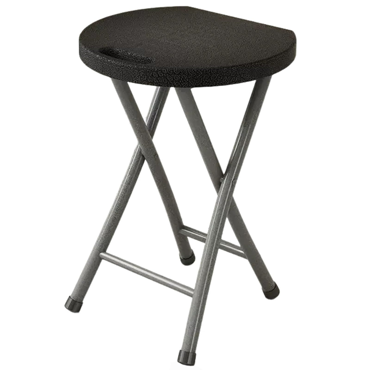 Folding Stool with Handle, 18 Inch Portable Chair, 220 lb Capacity, Black M181