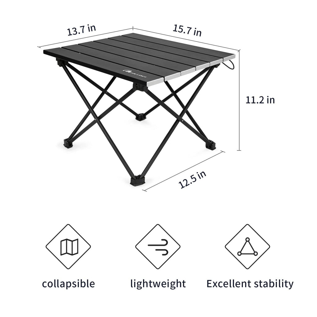 Ultralight Folding Camping Table with Carry Bag Black D216
