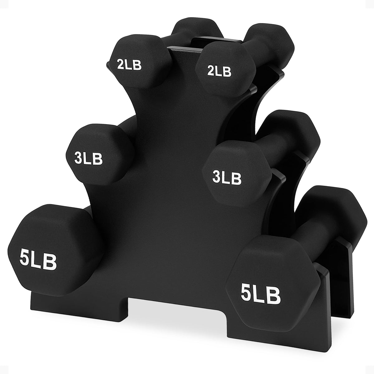 Neoprene Dumbbell Set with Rack W7667