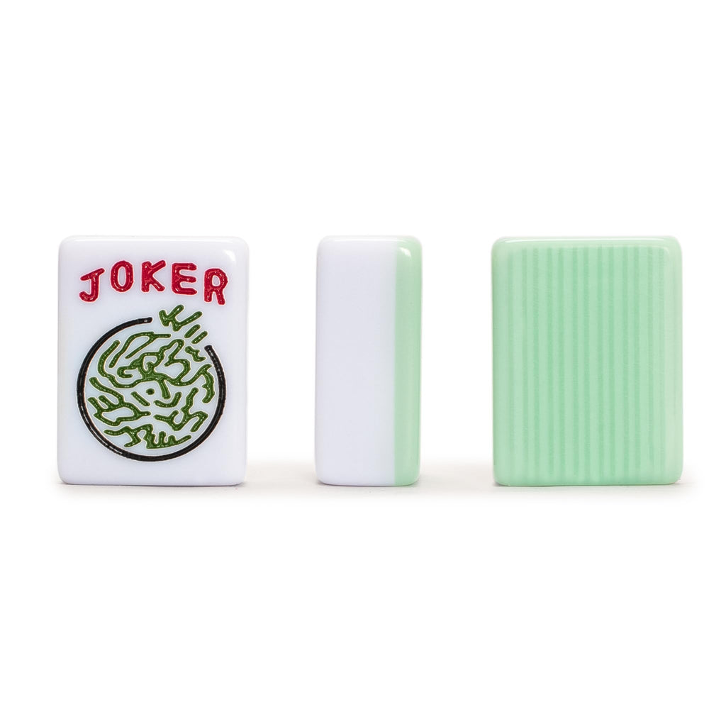 166 Tiles Mahjong Set with Wooden Racks & Pushers, Dice, and Soft Beige Case N97904