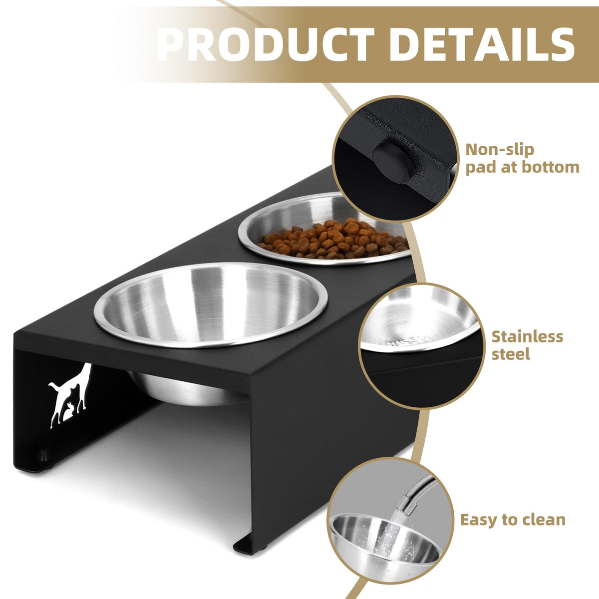15° Tilted Stainless Steel Cat Bowls 3 Pack R791515