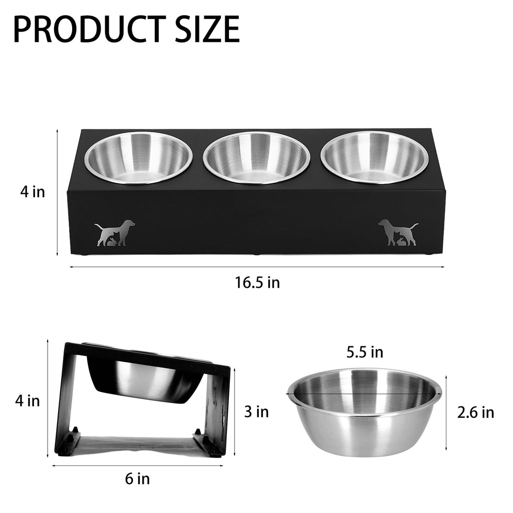 15° Tilted Stainless Steel Cat Bowls 3 Pack R791515