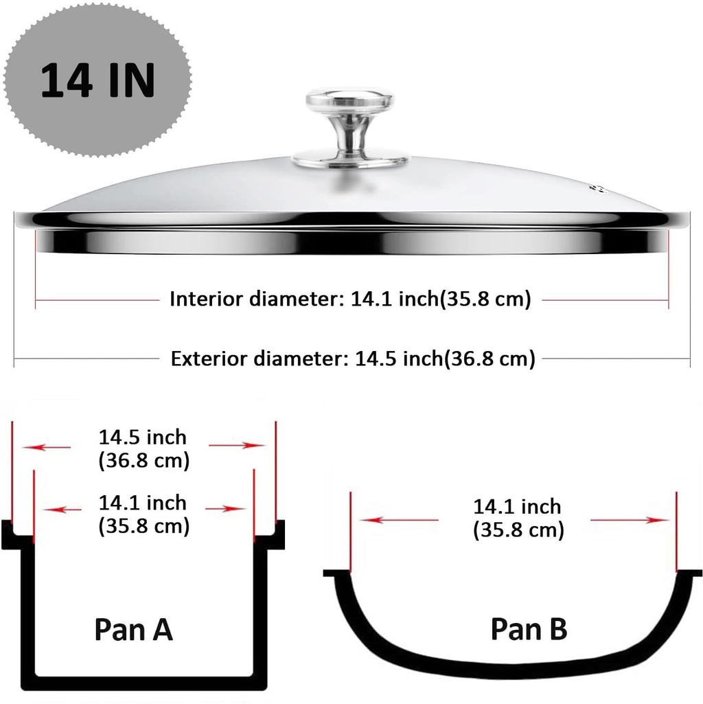 14 Inch Glass Lid with Steam Vent I791