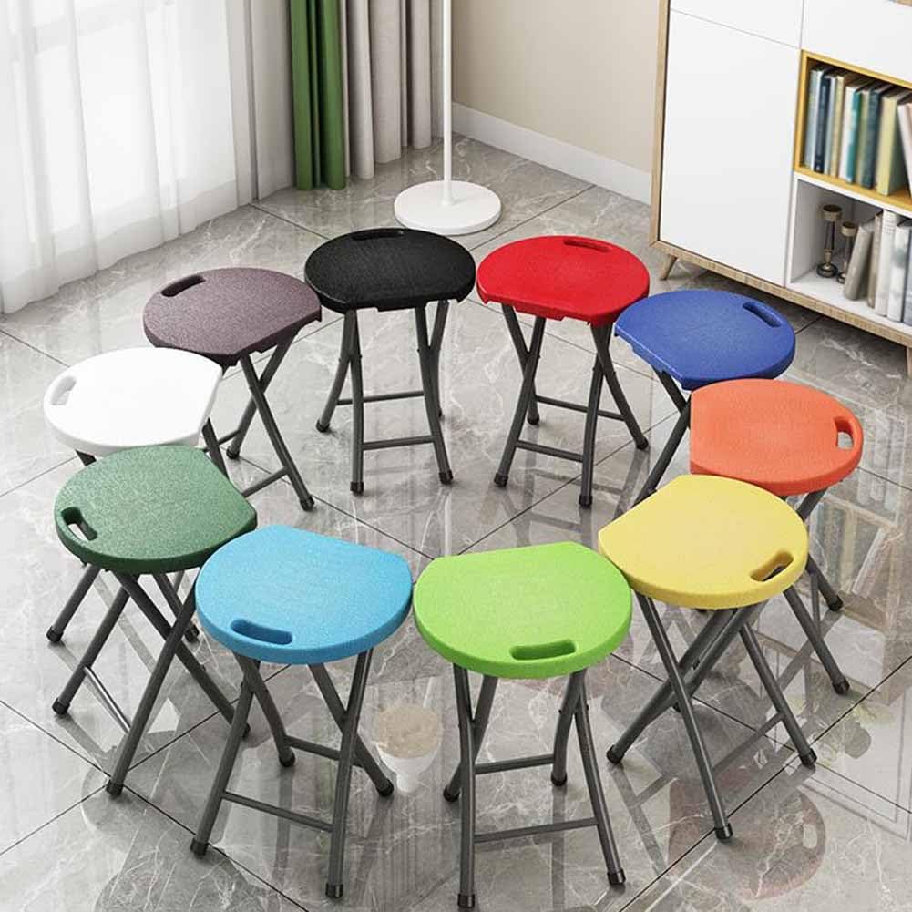 Folding Stool with Handle, 18 Inch Portable Chair, 220 lb Capacity, Black M181