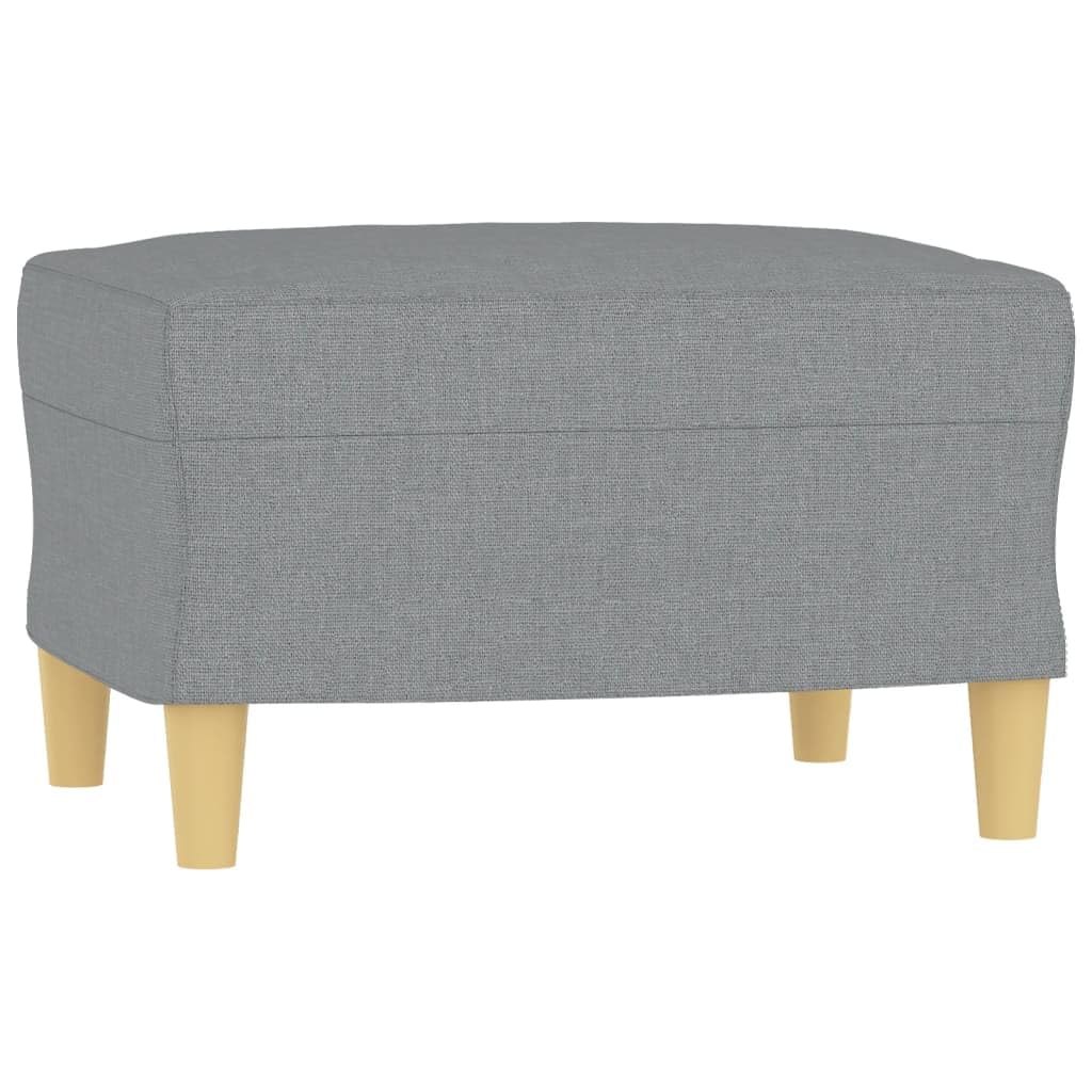 Light Gray 3-Seater Fabric Sofa with Footstool D793