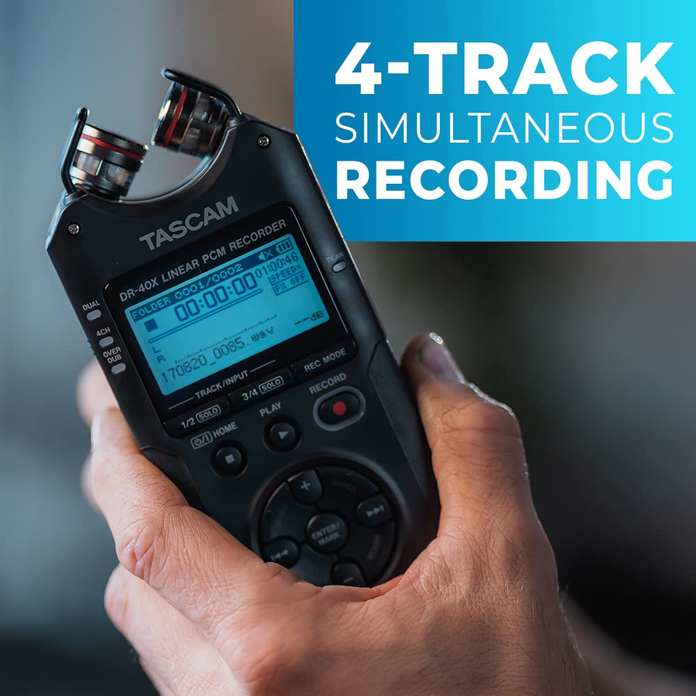 4-Track Portable Handheld Field Recorder with 2 XLR/TRS Inputs W4224