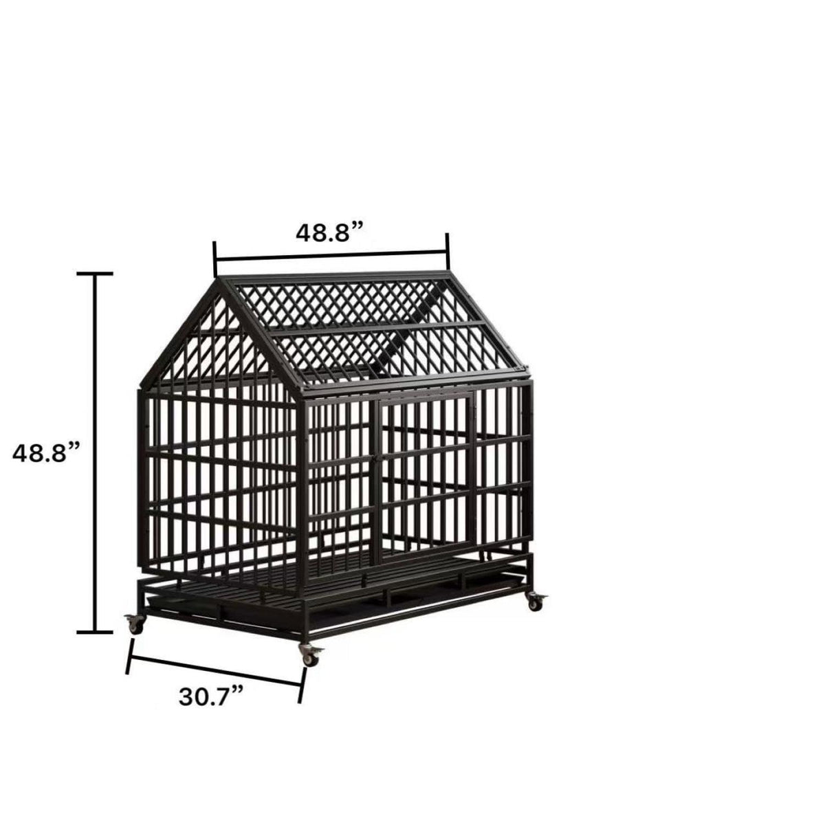 48 Inch Heavy Duty Dog Crate with Wheels U41629