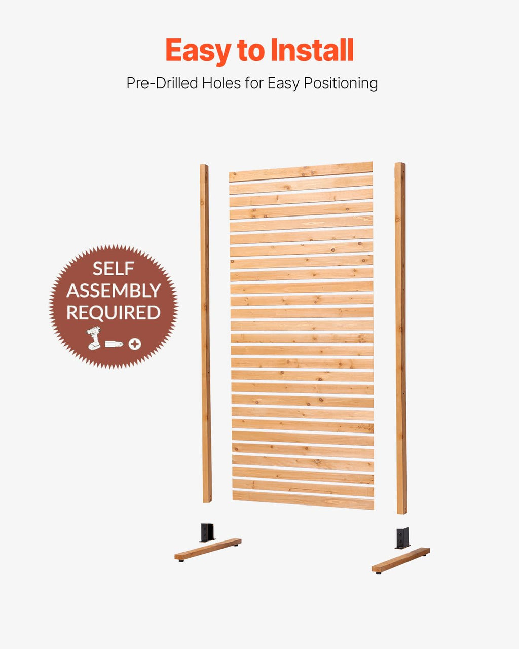 Wooden Privacy Screen 36" W x 73" H I3901
