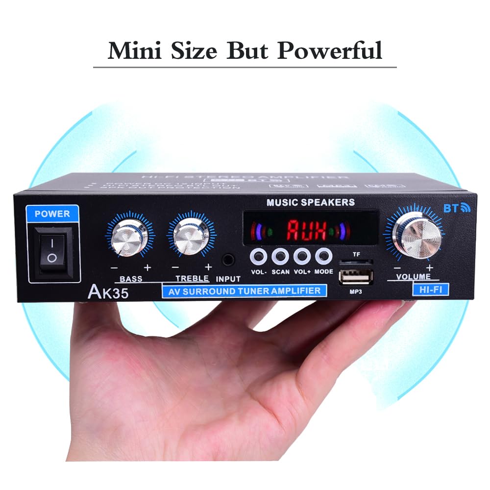 Bluetooth 5.0 200W 2.0 Channel Mini Stereo Amplifier K254089