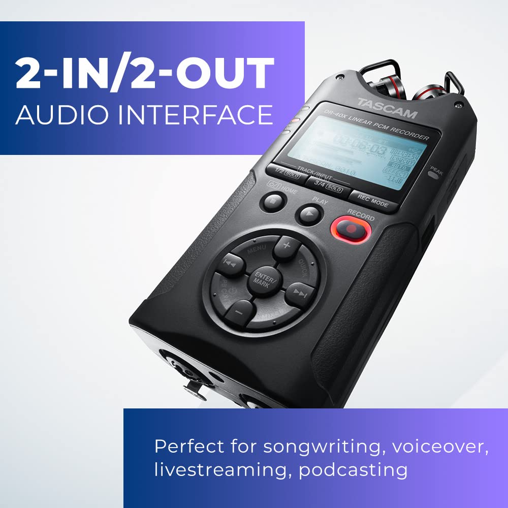 4-Track Portable Handheld Field Recorder with 2 XLR/TRS Inputs W4224