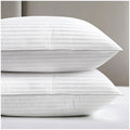 King Size Set of 2 Striped White Pillows N834