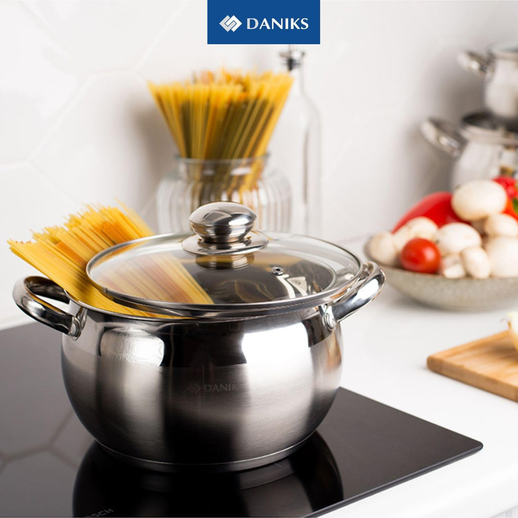 6.5 Quart Stainless Steel Stock Pot with Glass Lid G22125