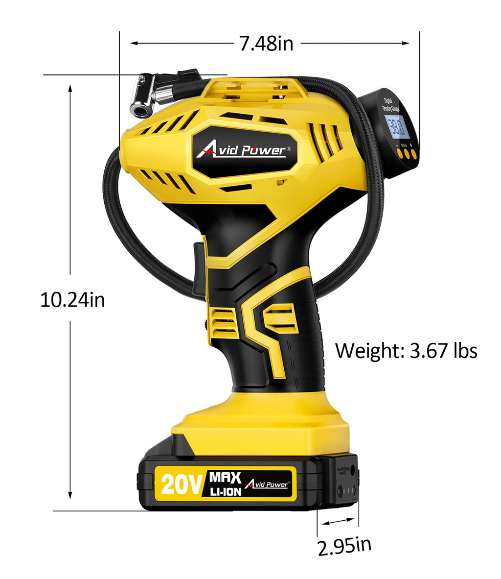 20V Cordless Tire Inflator Portable Air Compressor B803