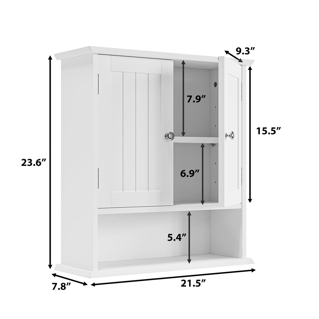 Wall Mount Bathroom Cabinet with 2 Doors and Open Shelf A71976