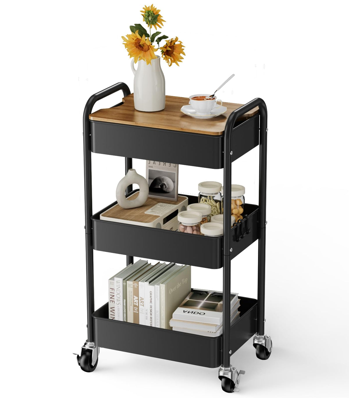 3-Tier Rolling Metal Utility Cart U165484