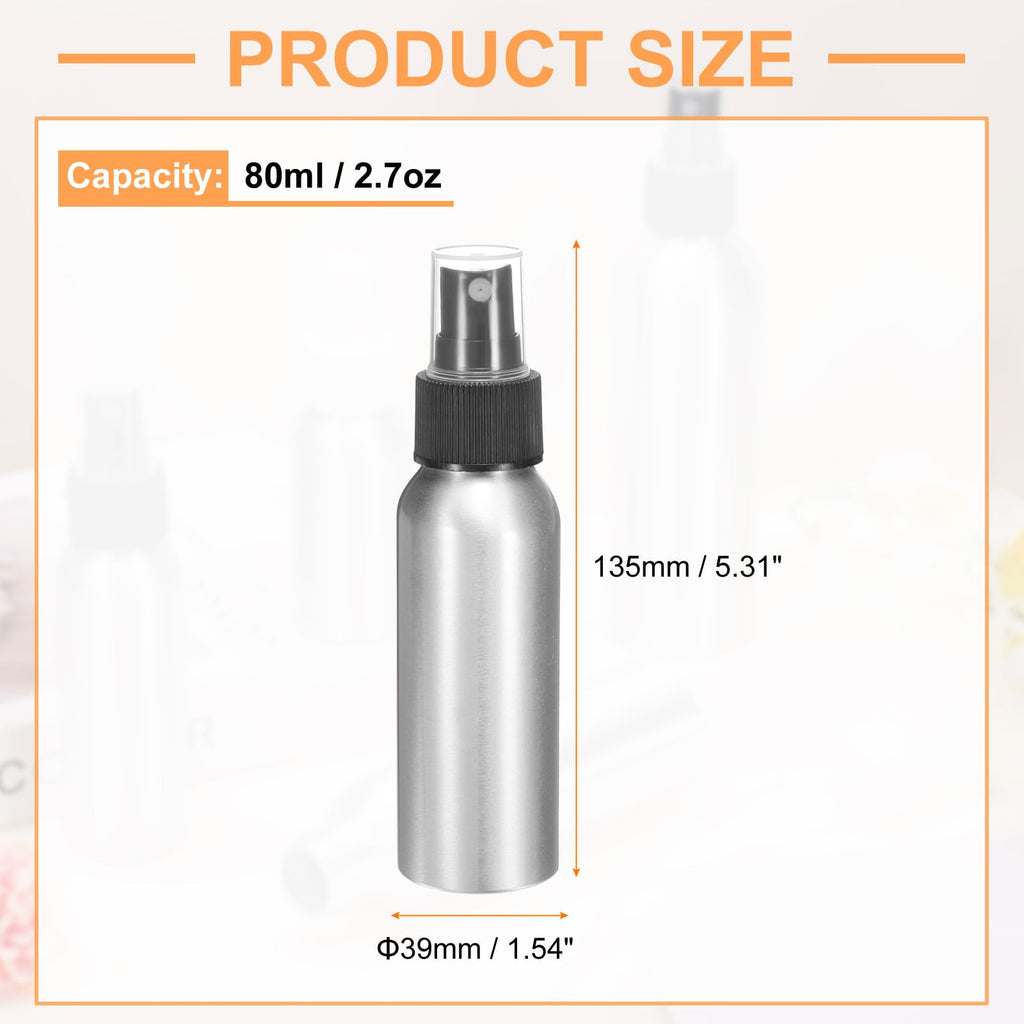 80ml Aluminum Fine Mist Spray Bottles E51917