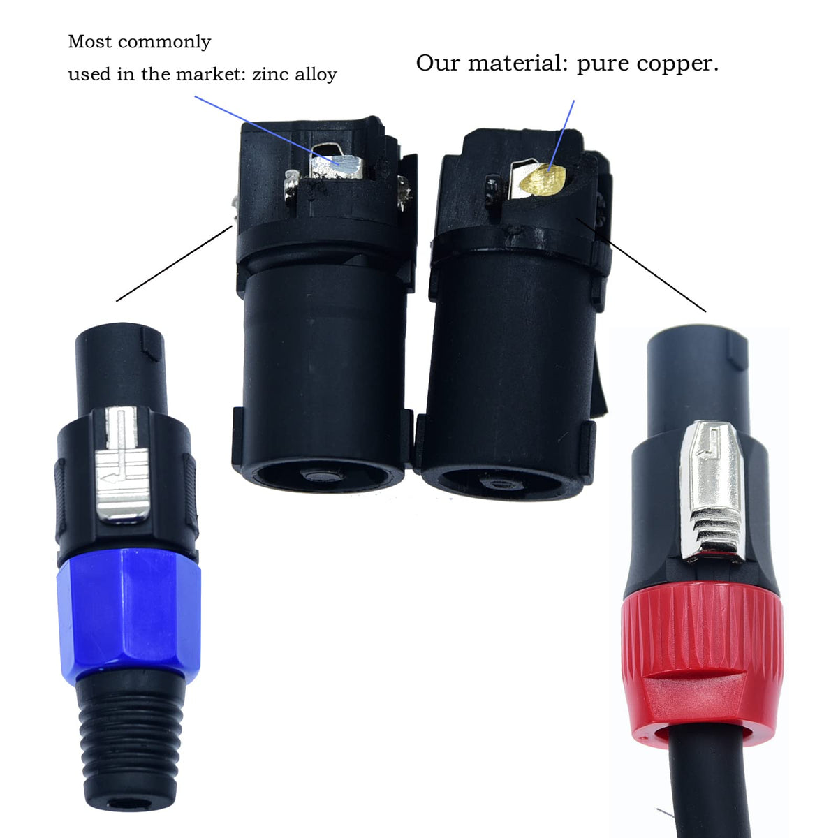 Heavy Duty 2Pack Speakon to Speakon Male Speaker Wire Cable 12awg 15ft E891044