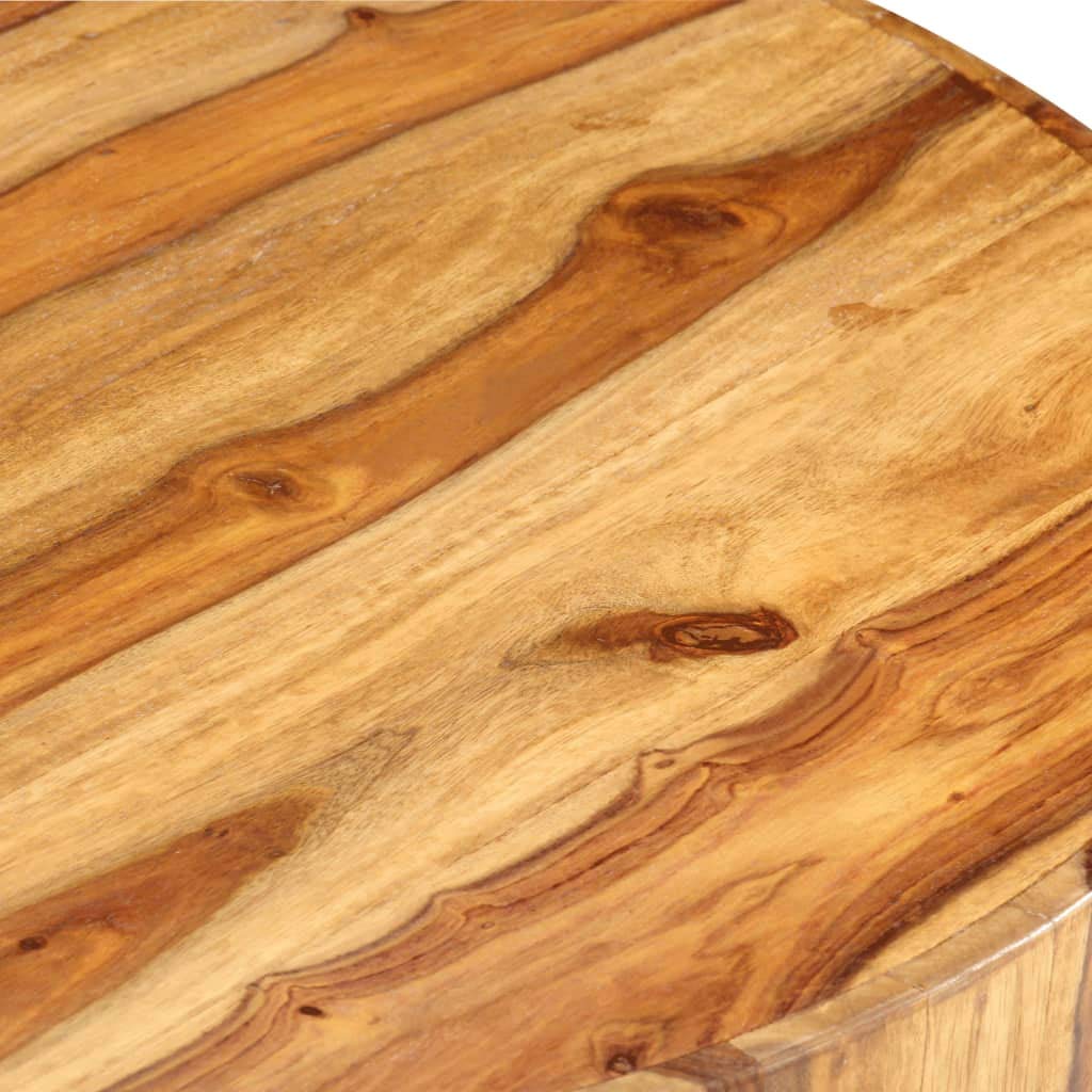 Solid Sheesham Wood Round Coffee Table with Storage Shelf G8422