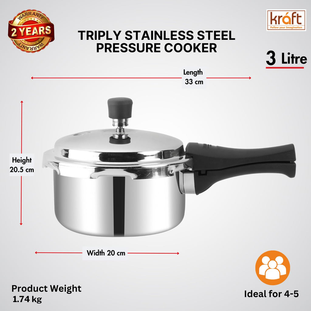 3 Litres Stainless Steel Pressure Cooker J164999