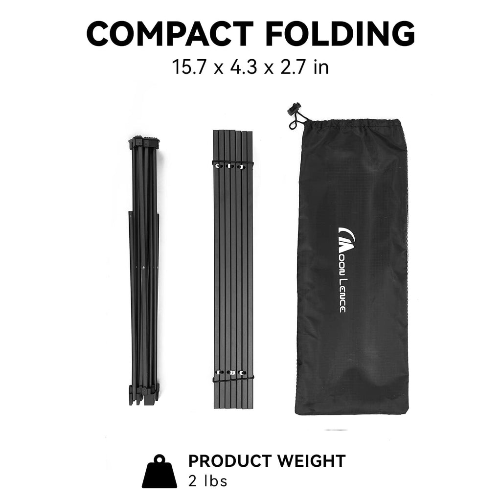 Ultralight Folding Camping Table with Carry Bag Black D216