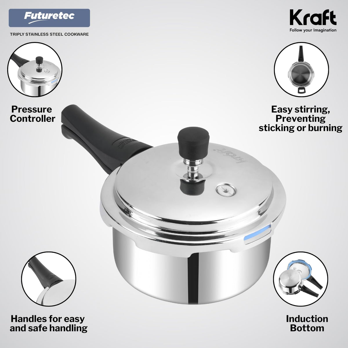 3 Litres Stainless Steel Pressure Cooker J164999