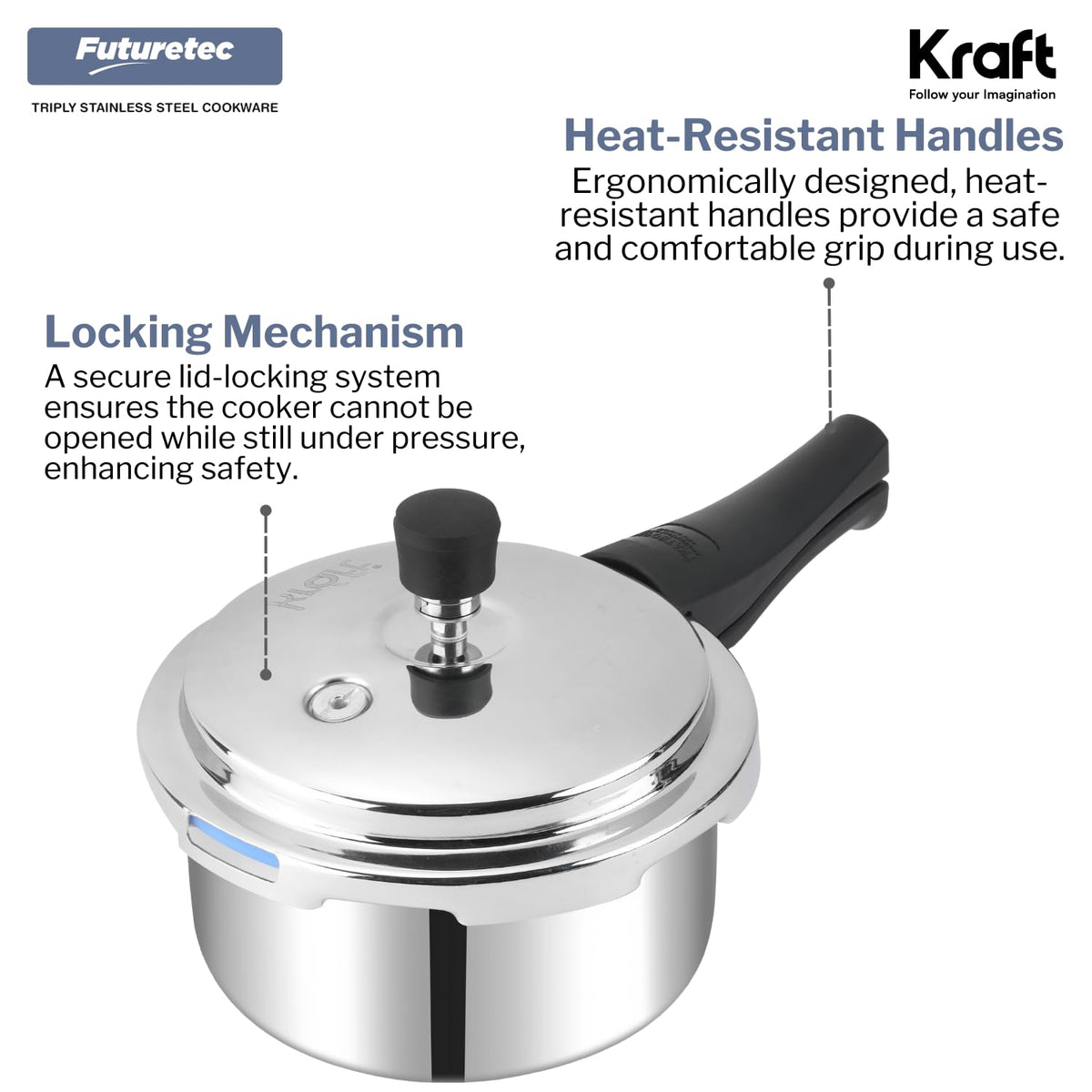 3 Litres Stainless Steel Pressure Cooker J164999