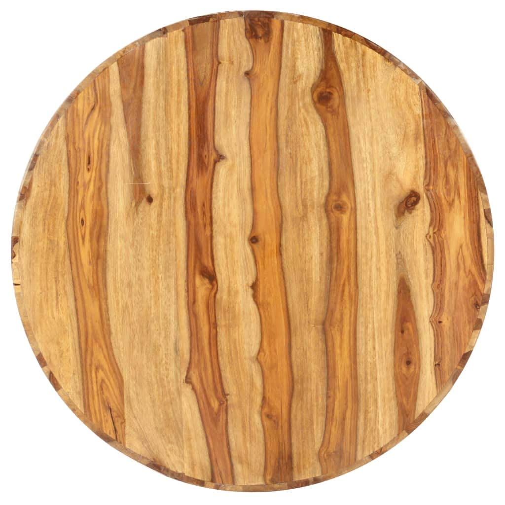 Solid Sheesham Wood Round Coffee Table with Storage Shelf G8422