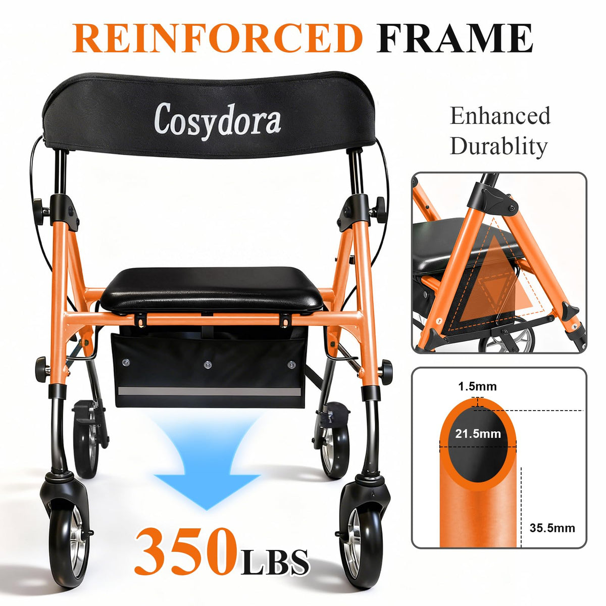 Ultra Lightweight Rollator Walker with Seat A269796