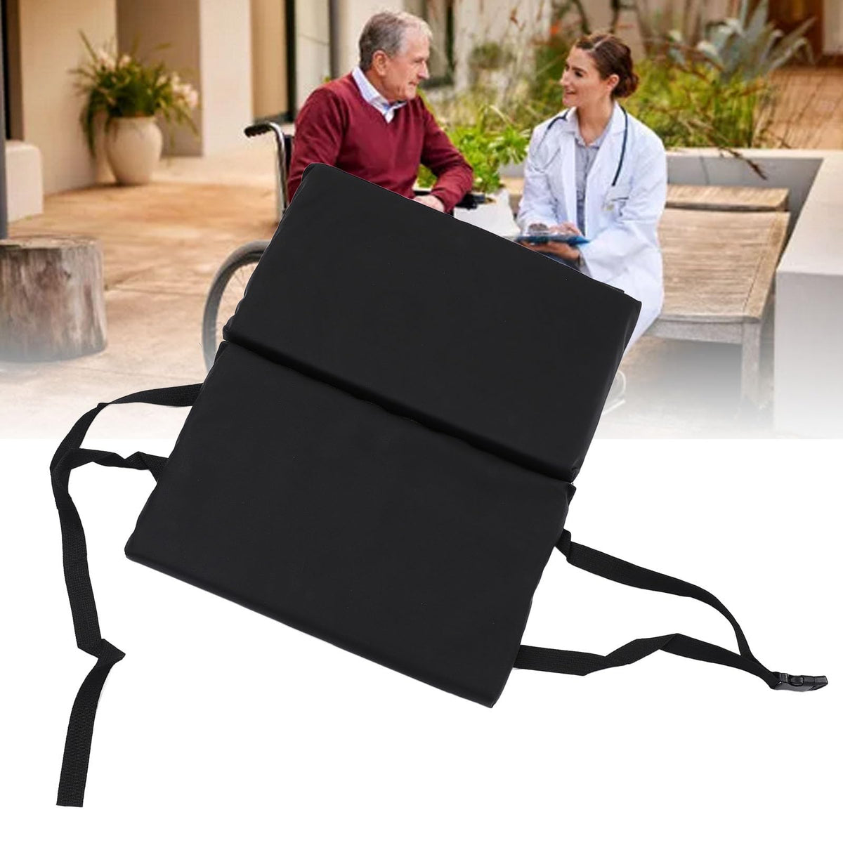 Padded Wheelchair Foot Rest Extender, 16 x 20 x 1in Black Q77892