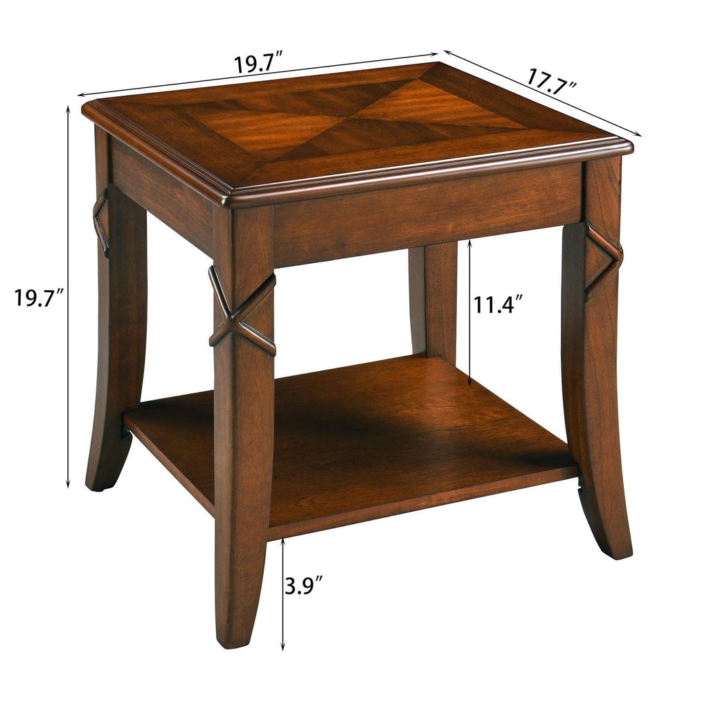 Solid Wood End Table with Storage Shelf Z805