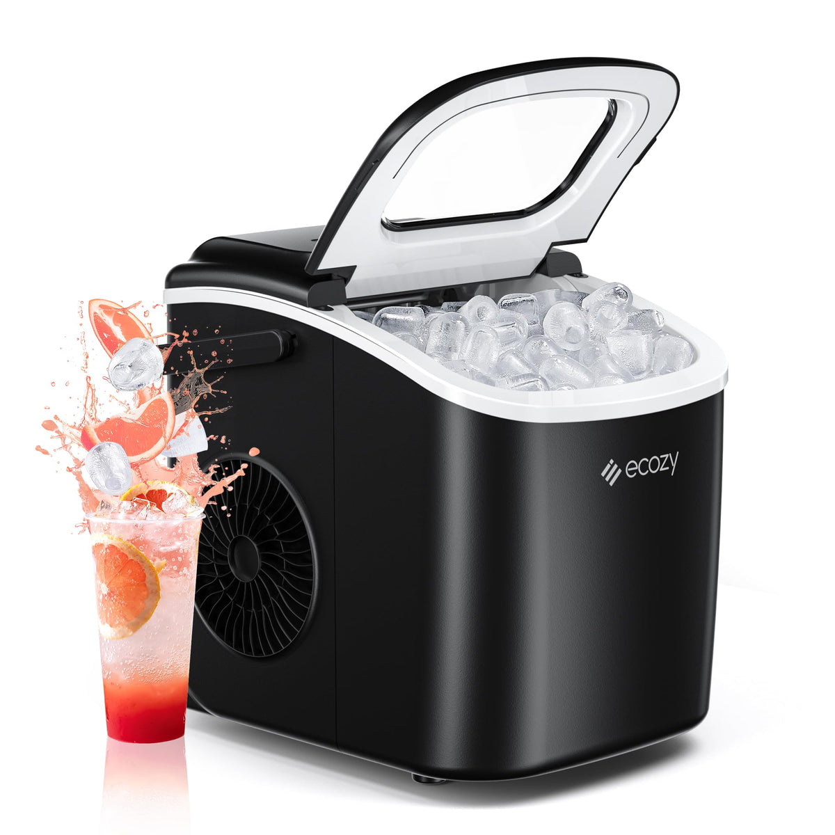 Countertop Ice Maker with Carry Handle, 26lbs/24Hrs Y3056