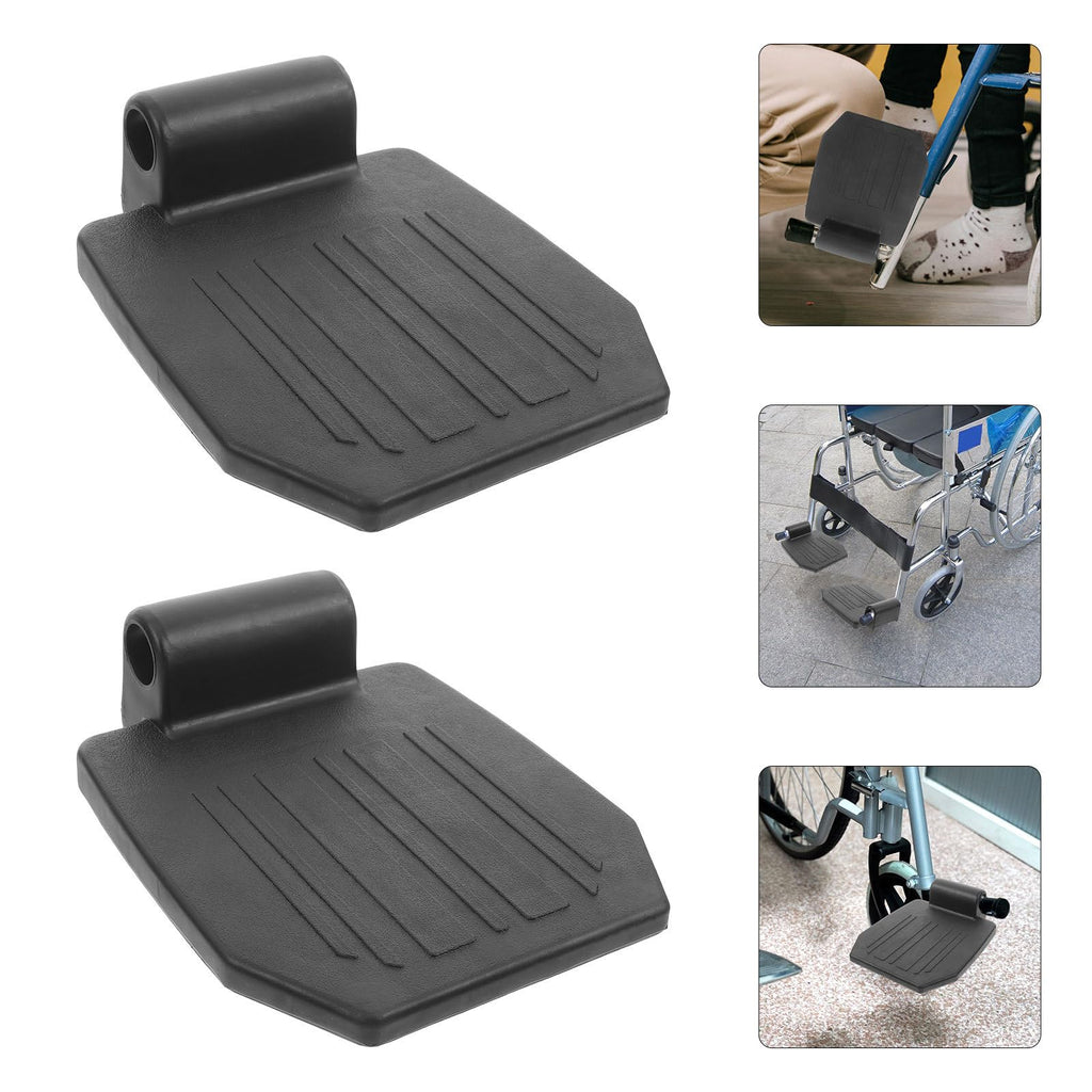 2pcs Heavy Duty Wheelchair Footrest Pedal Replacement Footplates with Leg Pads Y18533