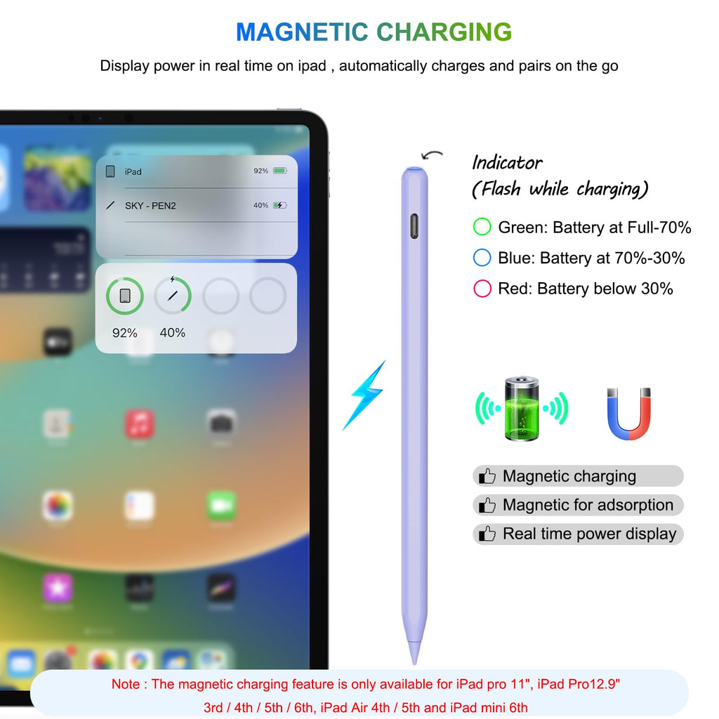 Magnetic Wireless Charging Pencil 2nd Gen Purple A9765