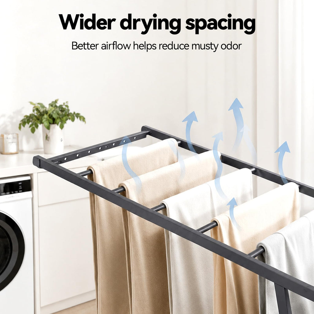 Foldable Metal Clothes Drying Rack with Wheels H826
