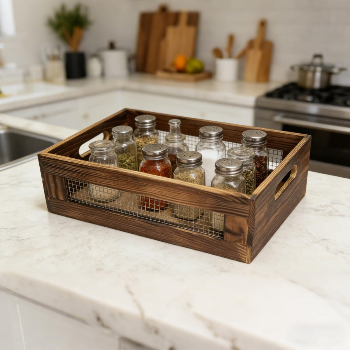 Set of 3 Wooden Nesting Crate E519755