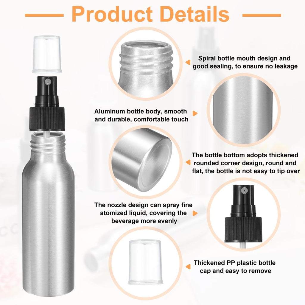 80ml Aluminum Fine Mist Spray Bottles E51917