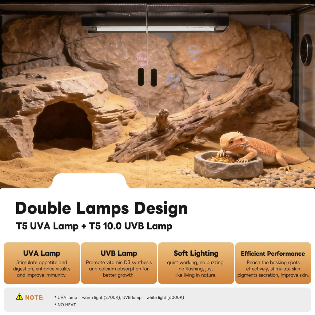 12 Inch UVB Reptile Light Fixture with Timer K8385