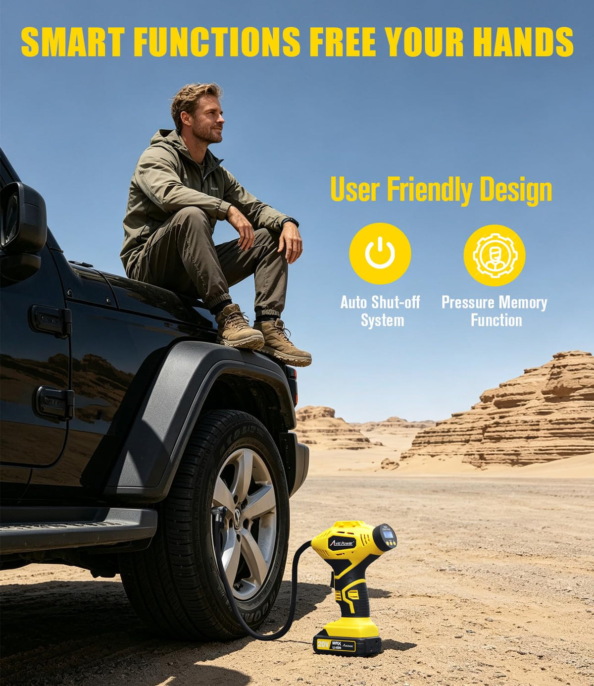 20V Cordless Tire Inflator Portable Air Compressor B803