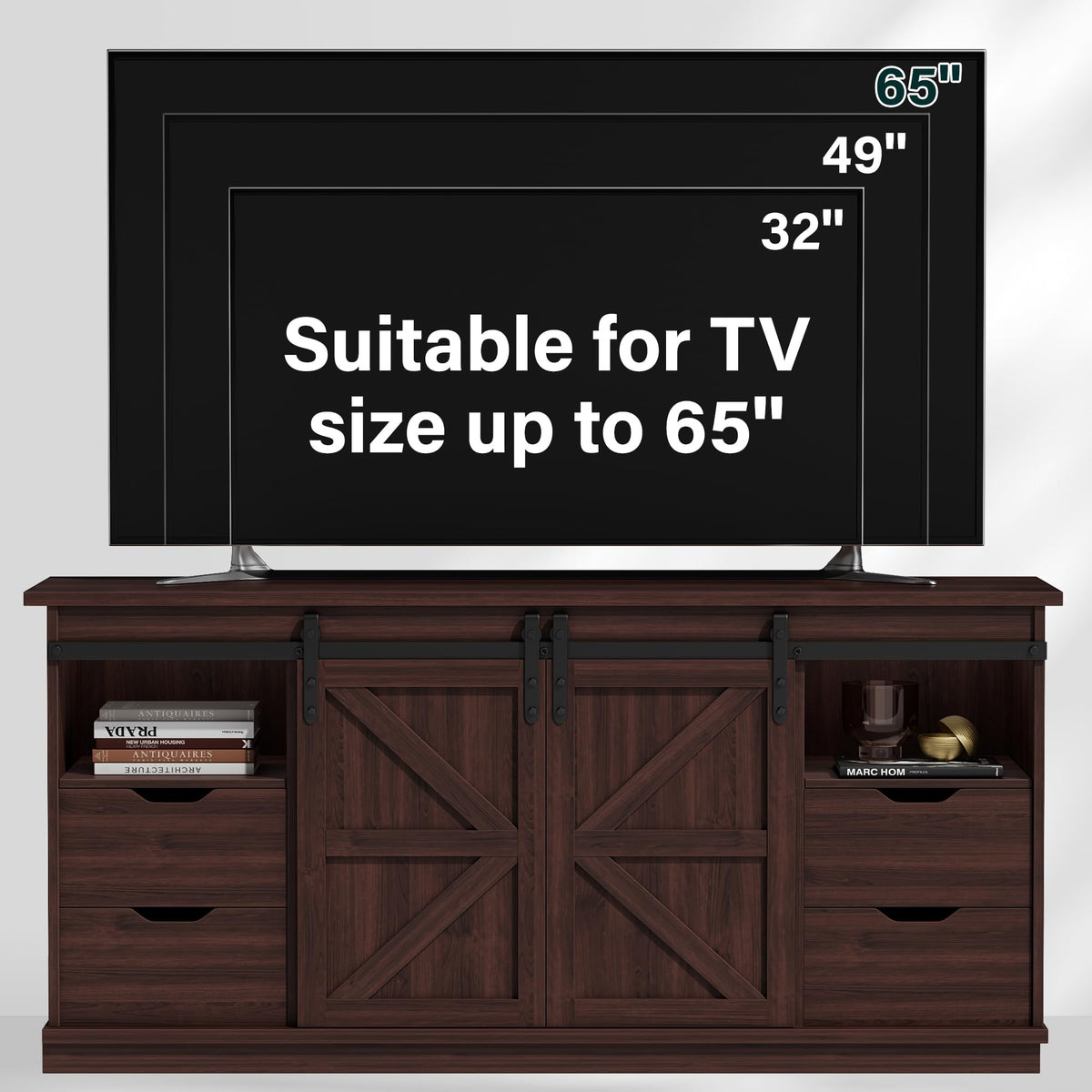Rustic Oak 4 Drawer TV Stand N4158