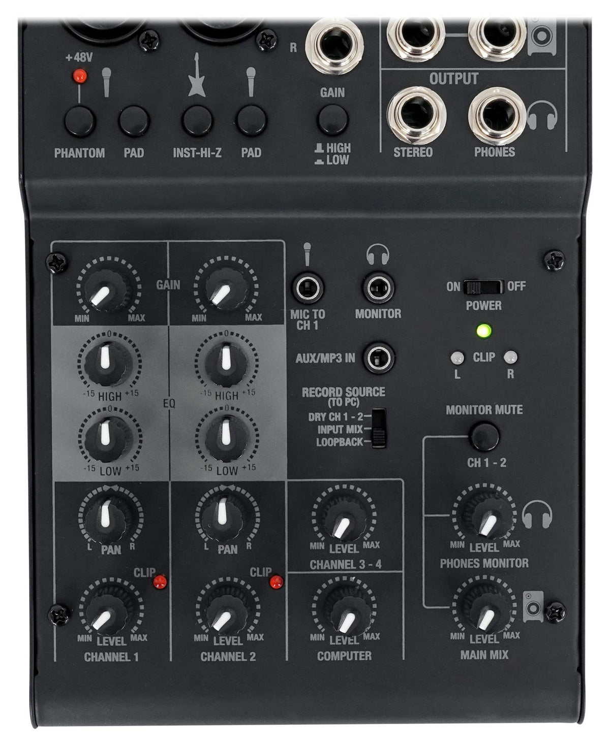 4-Channel Pro Recording Mixer with USB Interface O324105