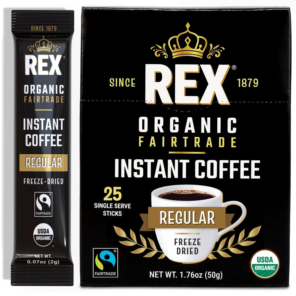Organic Fairtrade Medium Roast Instant Coffee Sticks 25 Count A2348