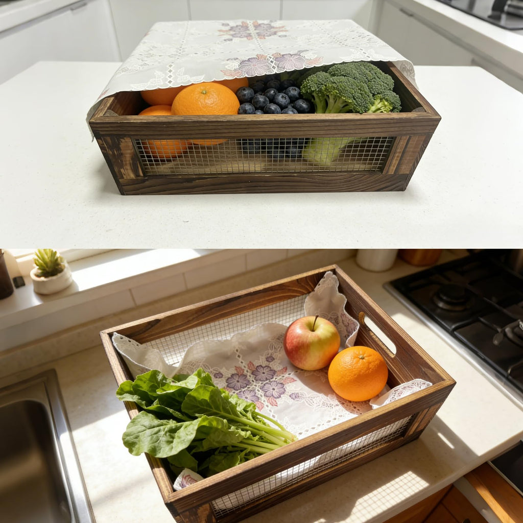 Set of 3 Wooden Nesting Crate E519755